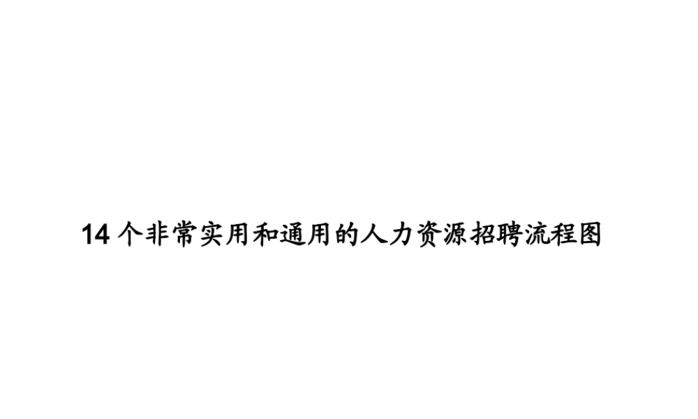 14个非常实用的人力资源招聘流程图 (2).ppt