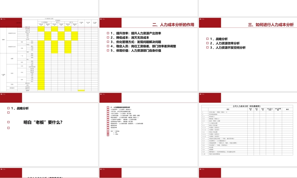 【费用预算】人力成本分析与控制 (2).ppt