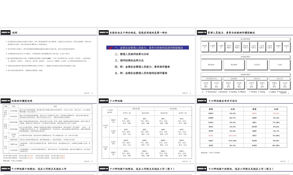 华盈恒信—金德精密—金德实业管理人员心理特征分析报告（发布版） (3).ppt
