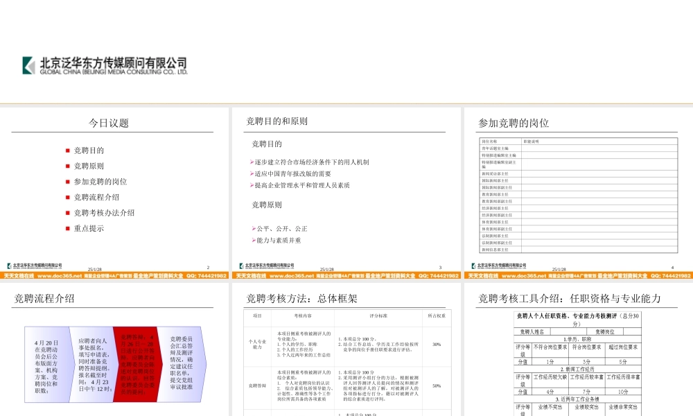 泛华-中国青年报项目—中青报社采编环节竞聘培训2004-04-23 (2).ppt