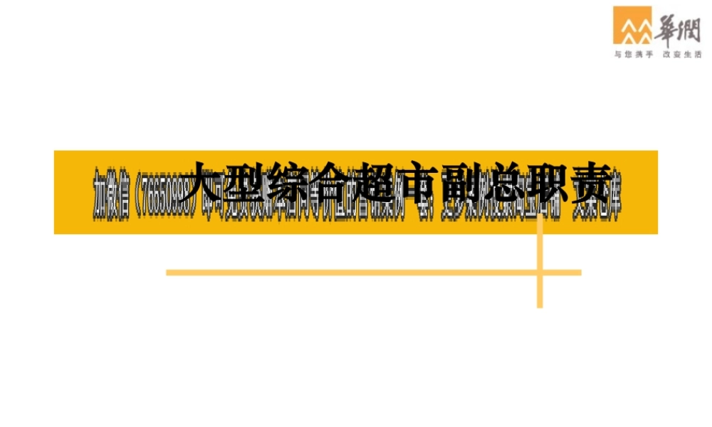 华X万佳副总职责.ppt