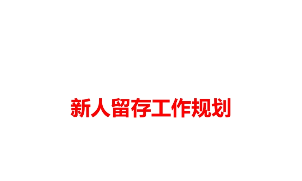 新人留存工作规划 31页.pptx