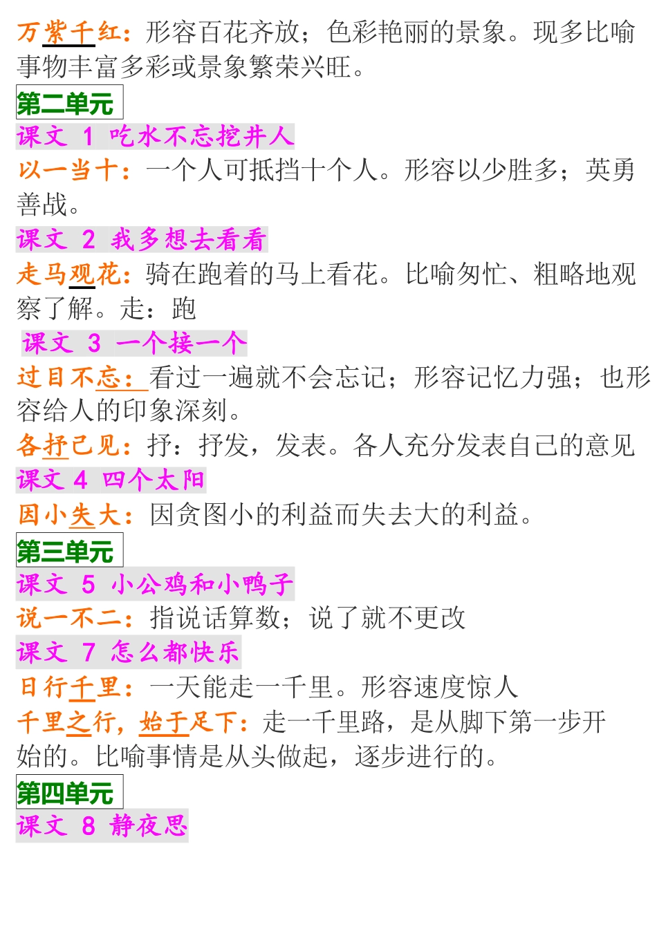 一下语文-每课成语汇总.pdf_第2页