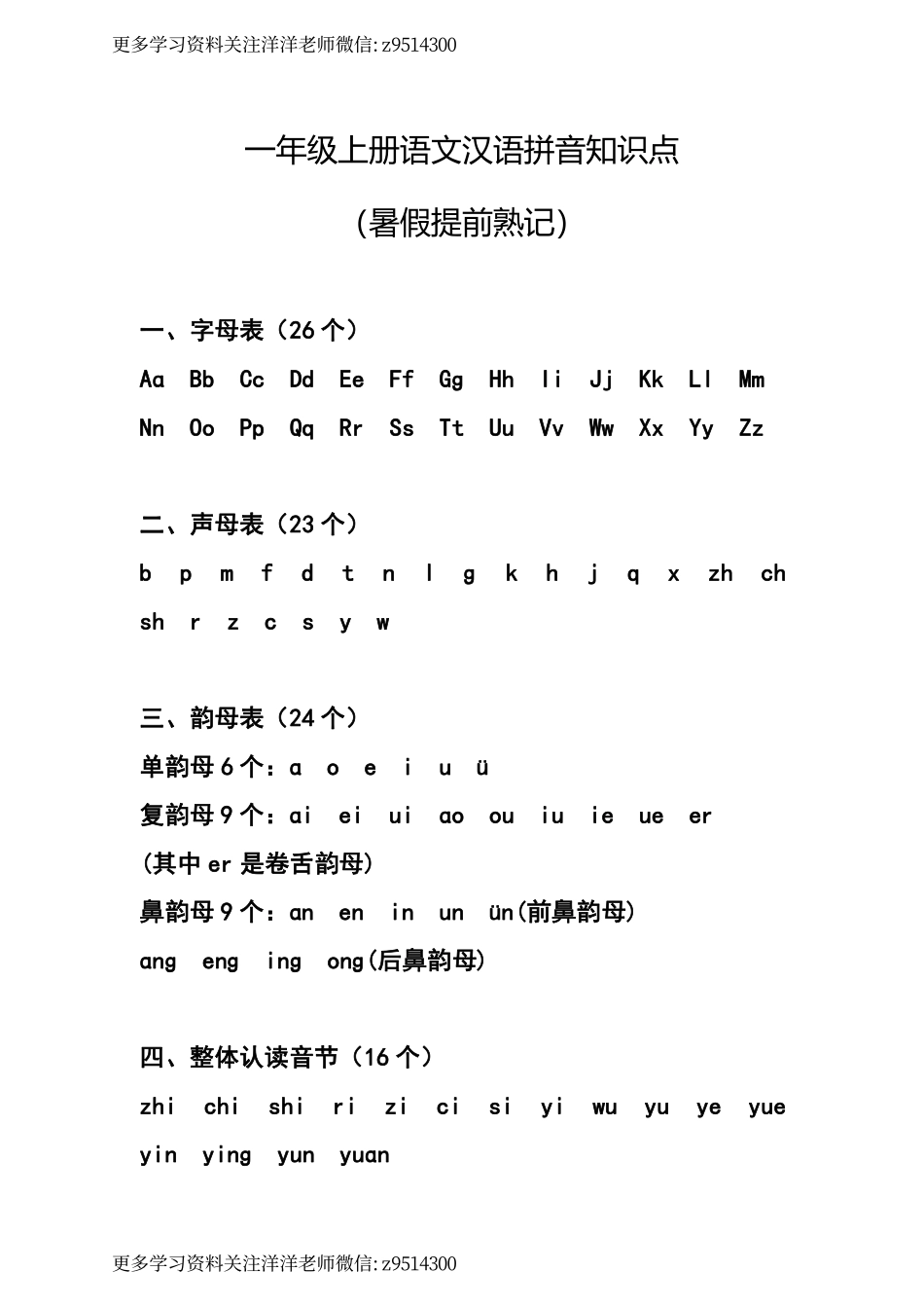 一（上）语文 汉语拼音知识点.pdf_第1页