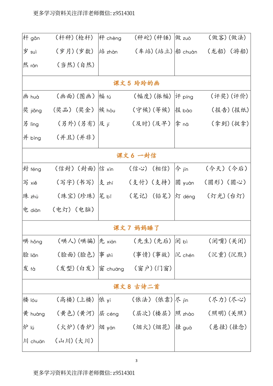二年级上册 写字表.pdf_第3页