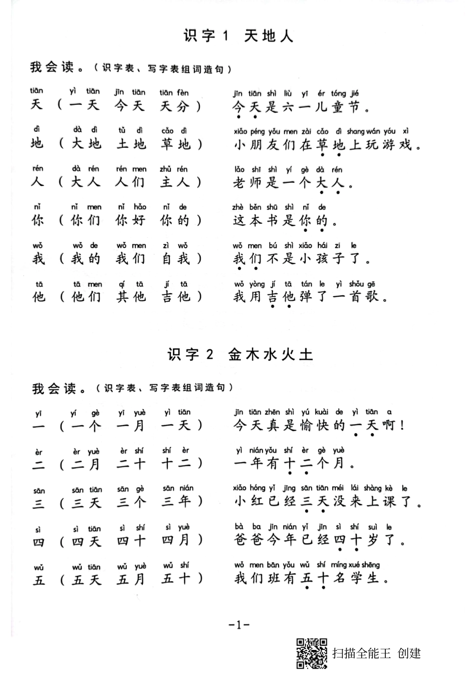 一年级生字组词造句阅读本.pdf_第1页