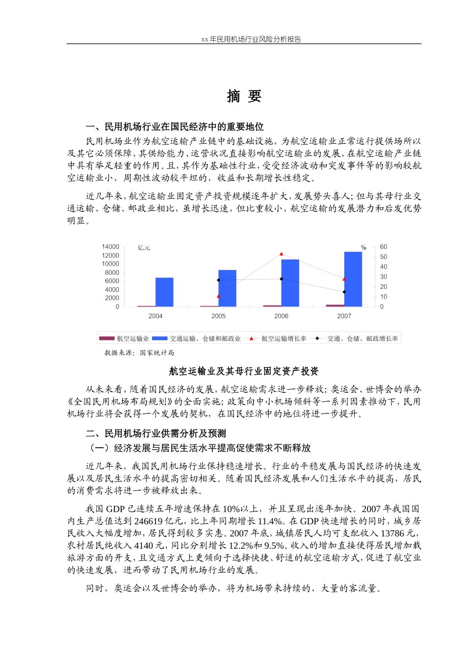 xx年民用机场行业风险分析报告.doc_第1页