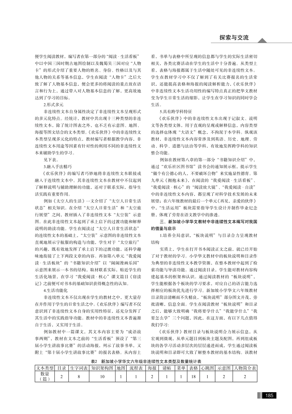 新加坡小学华文教材“非连续性文本”的编写特点及启示——以《欢乐伙伴》六年级为例.pdf_第2页