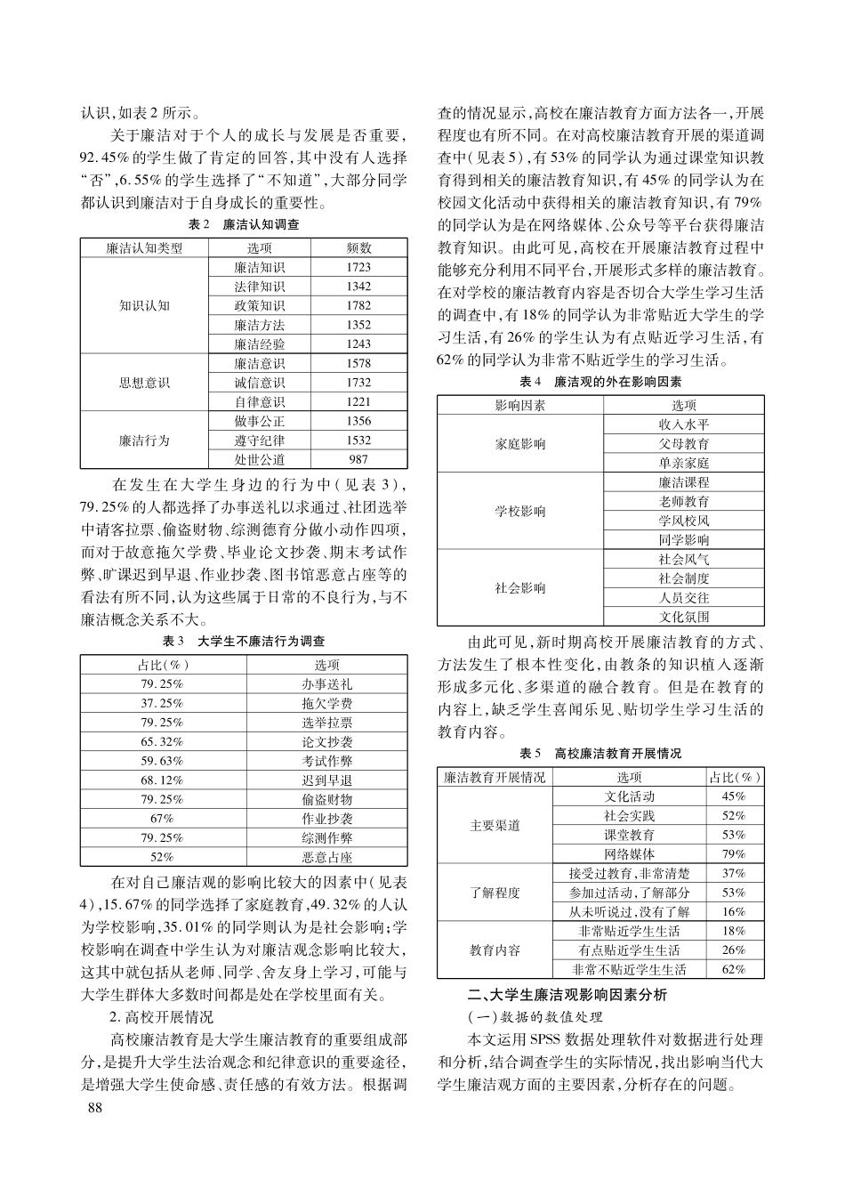 新时期大学生廉洁教育现状调查及优化路径研究——以福建省五所高校为例.pdf_第2页
