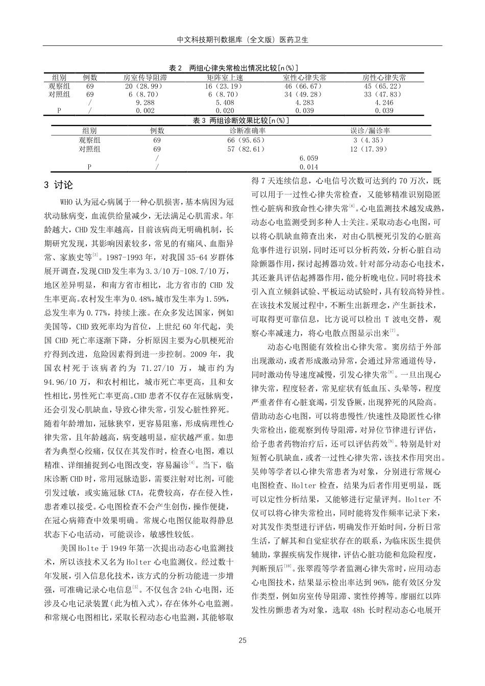 冠心病心律失常治疗中动态心电图的指导价值研究.pdf_第2页