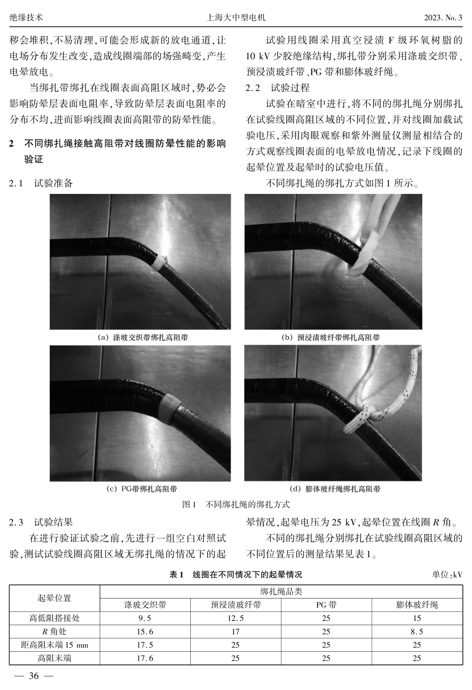 关于线圈高阻带接触不同绑扎绳对其防晕效果影响的探究.pdf_第2页