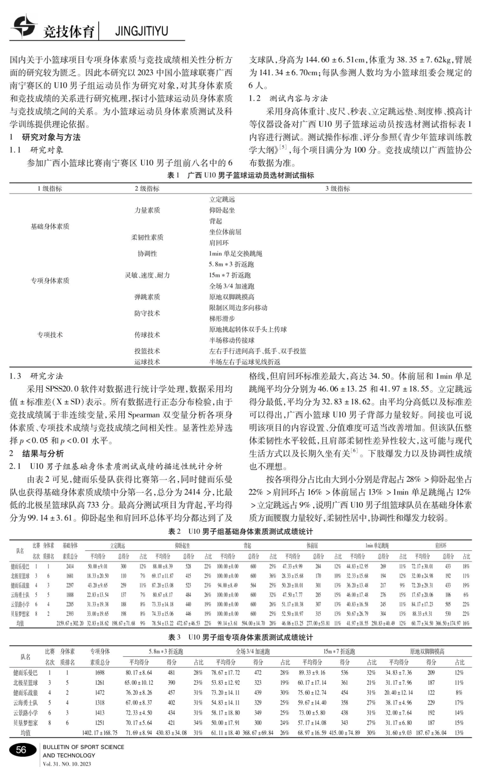 广西小篮球U10男子组身体素质、专项技术测试数据与竞技成绩的关系.pdf_第2页