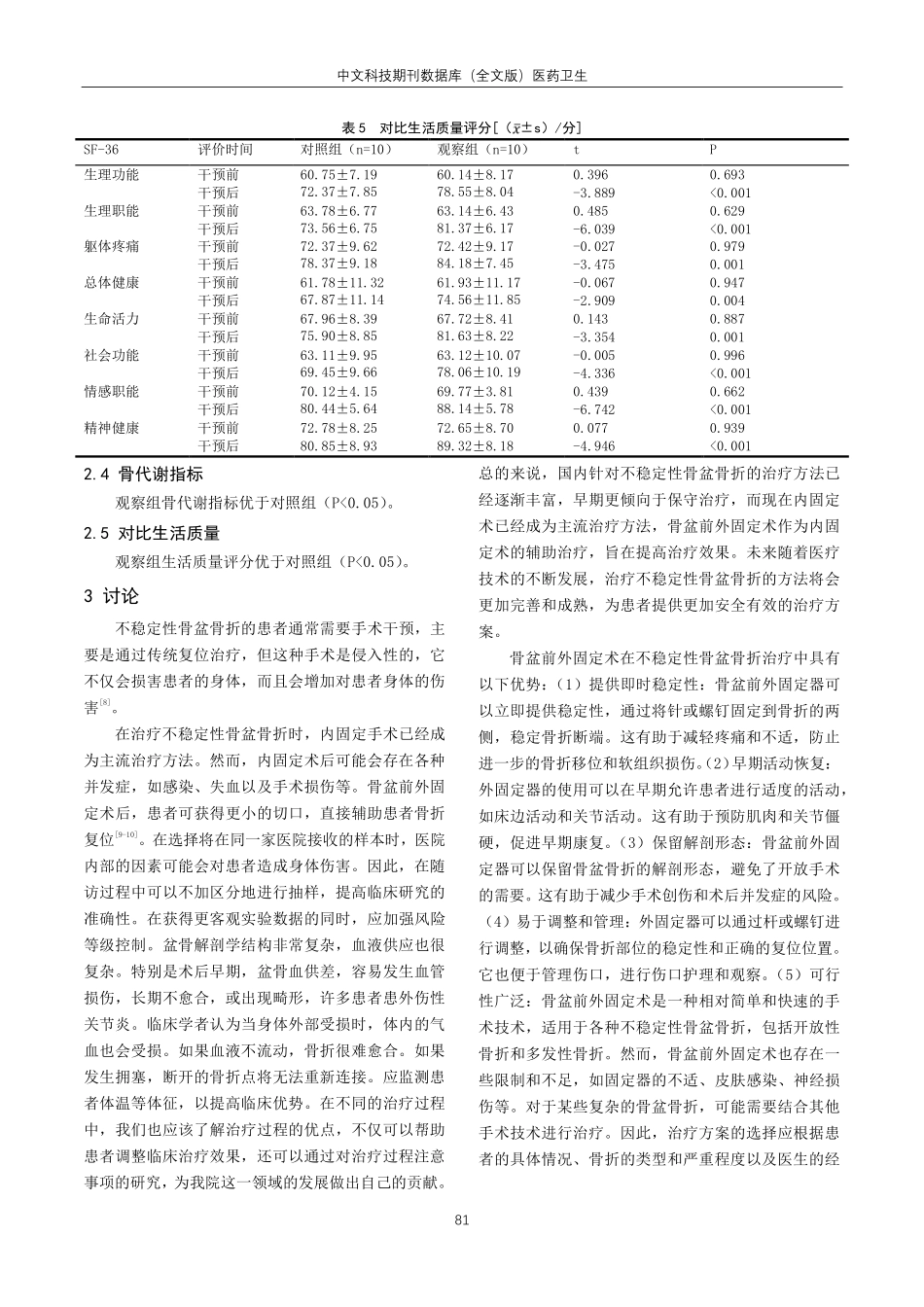 骨盆前外固定术在不稳定性骨盆骨折治疗中的应用效果探讨.pdf_第3页