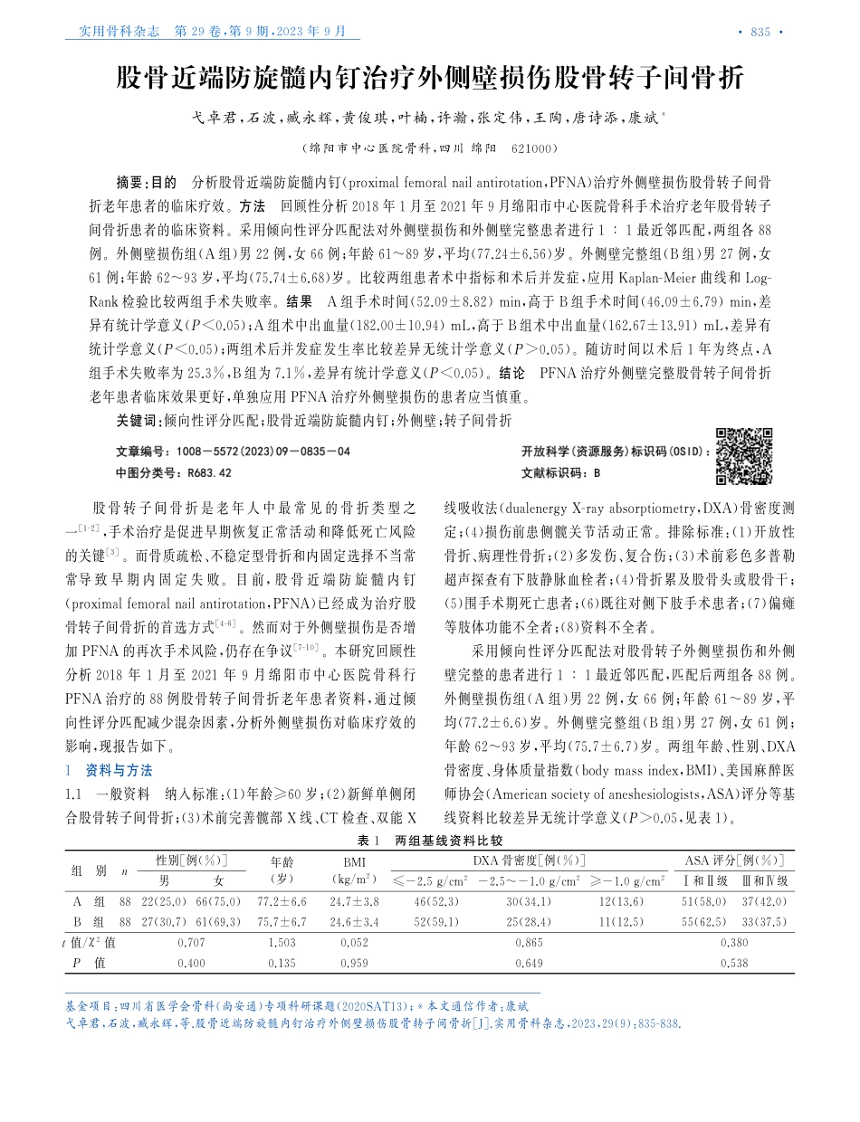 股骨近端防旋髓内钉治疗外侧壁损伤股骨转子间骨折.pdf_第1页