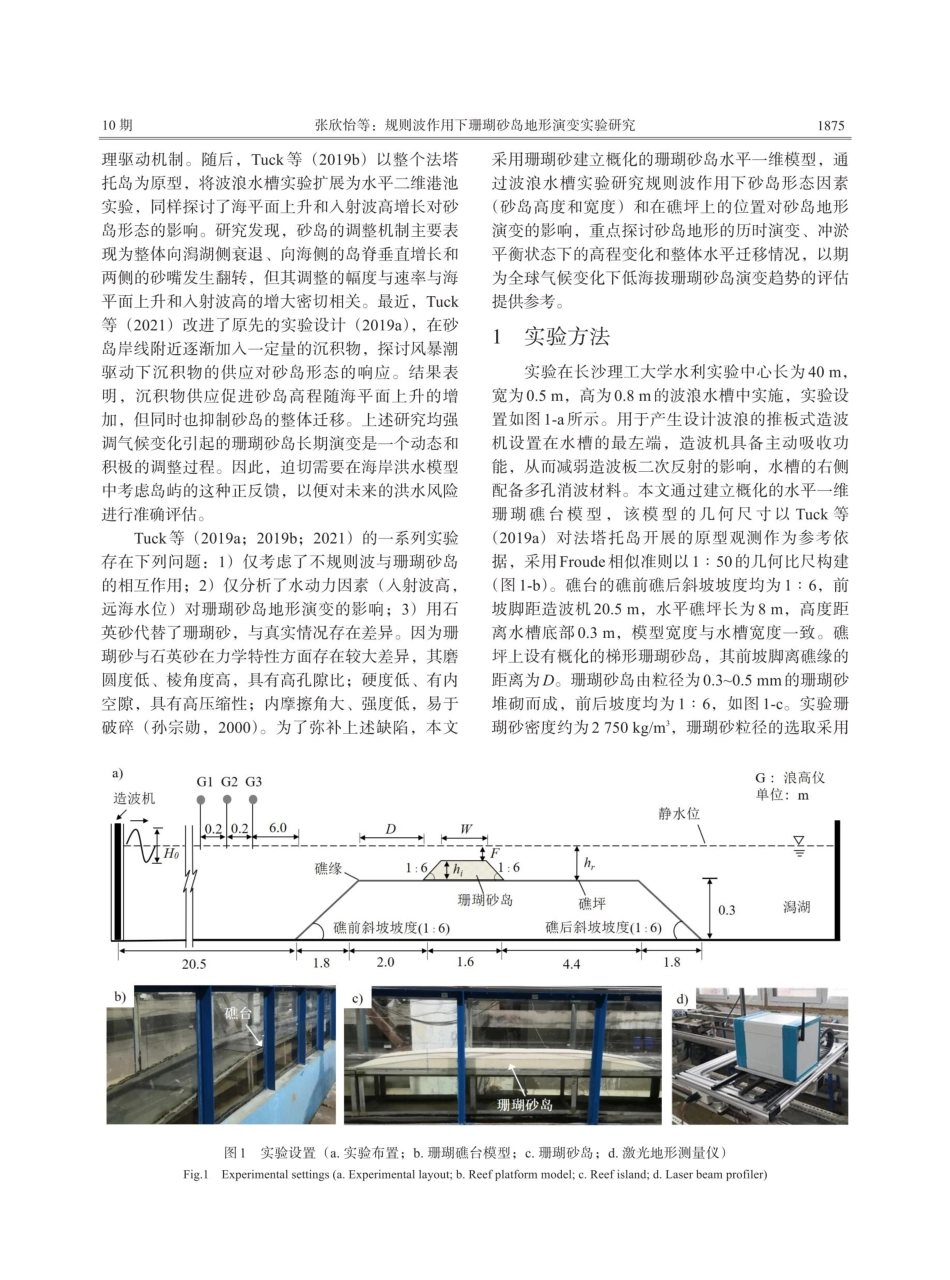 规则波作用下珊瑚砂岛地形演变实验研究.pdf_第2页