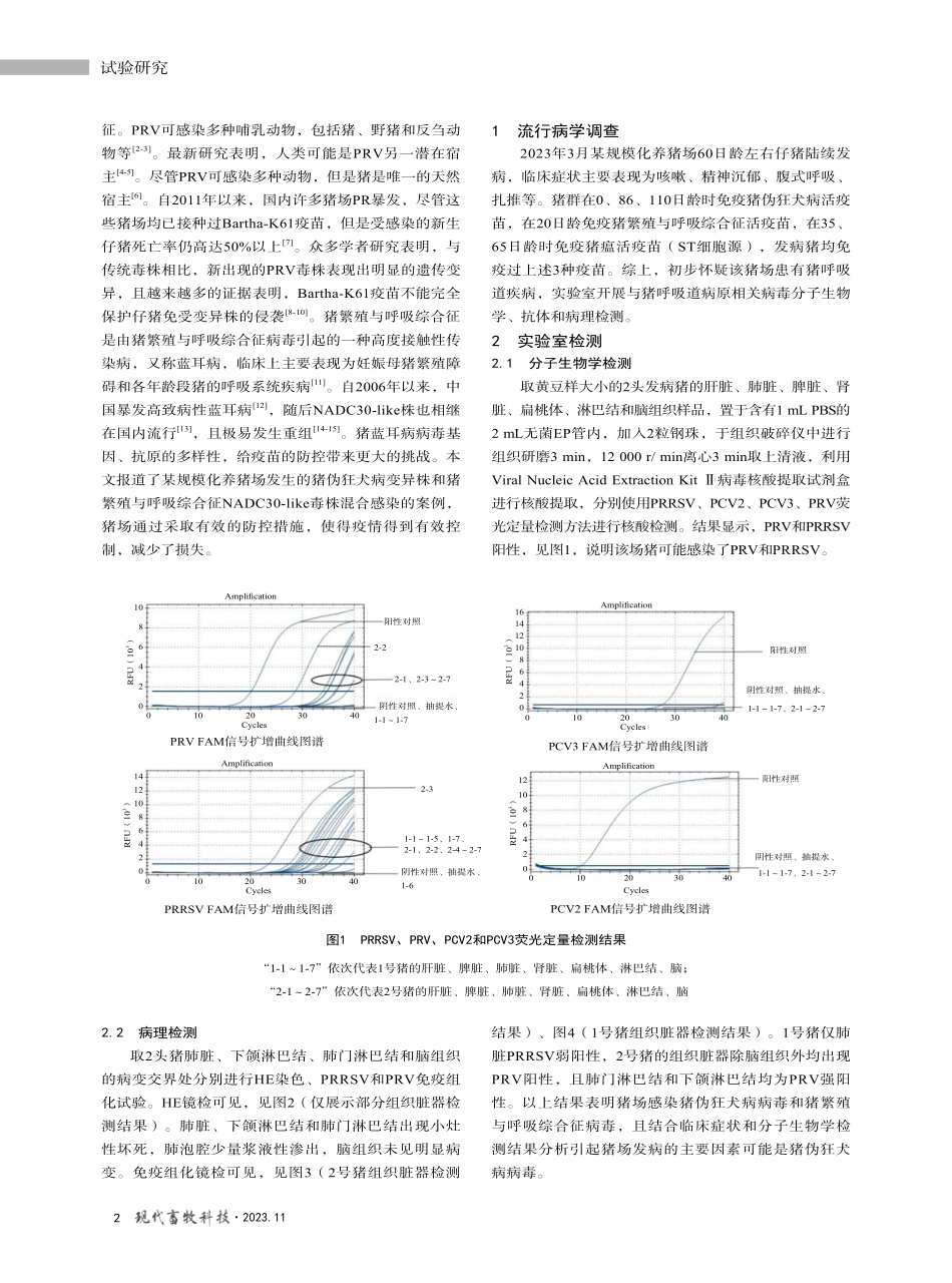 规模化猪场猪伪狂犬病和猪繁殖与呼吸综合征的诊断及防控效果评估.pdf_第2页