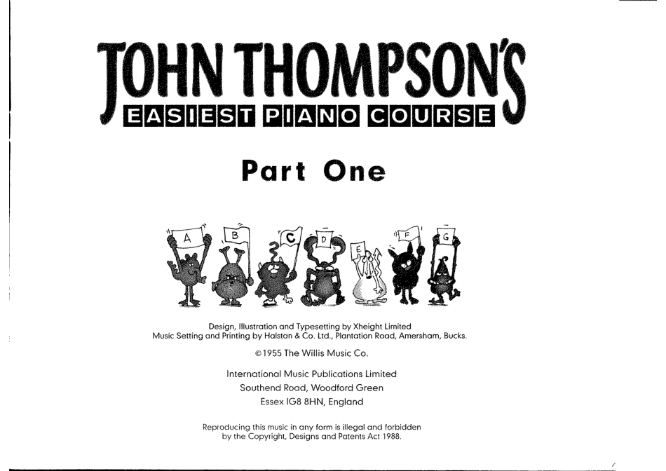 1John Thompson - Easiest Piano Course Part 1a.pdf_第1页