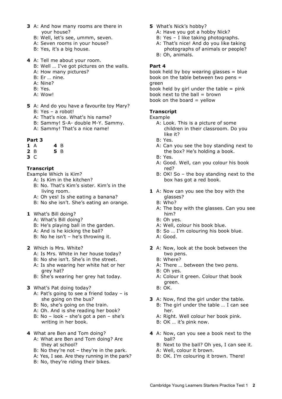 CYL_Starters_Test_1_teachers_notes.pdf_第2页