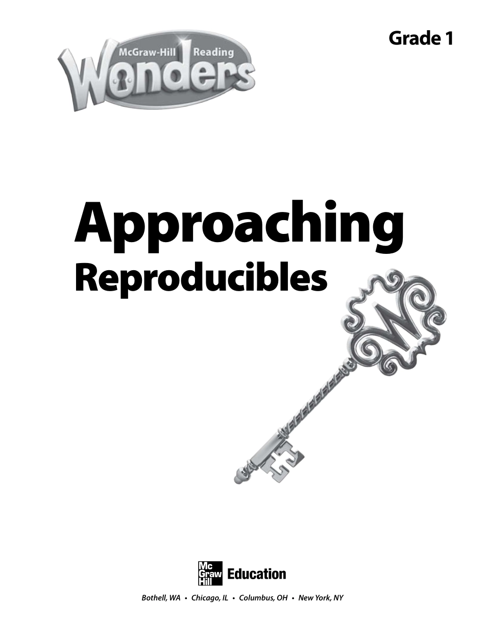 Reading Wonders.Practice.Approaching Reproducibles.G1 TE.pdf_第3页