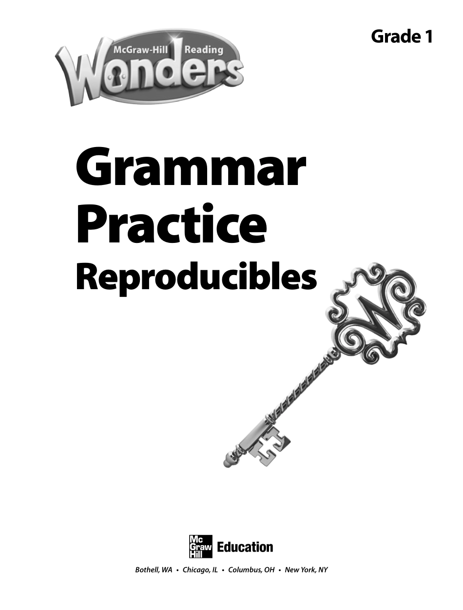 Reading Wonders.Practice.Grammar Practice Reproducibles.G1 SE.pdf_第3页