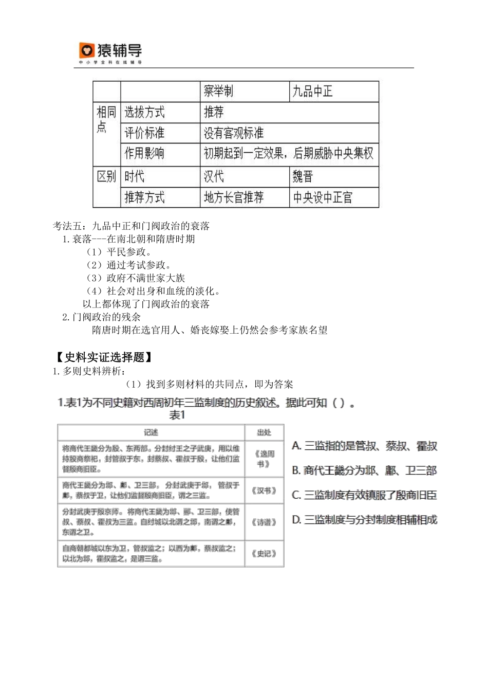 【 考 点 解 读 】 魏 晋 隋 唐 考 点 考 法 与 解 题 技 巧 .pdf_第2页