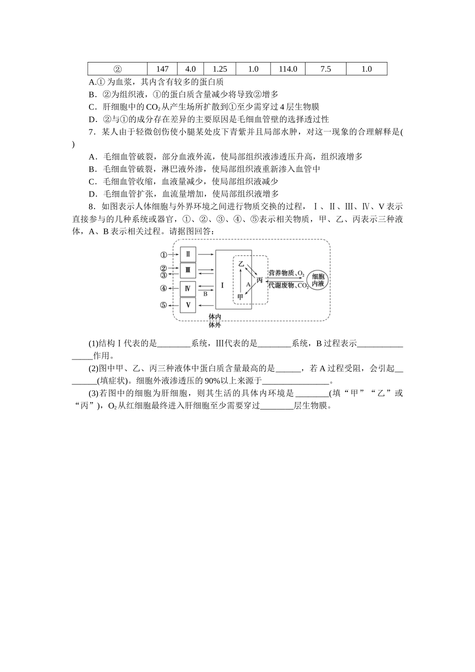 专练63　细胞生活的环境.docx_第2页