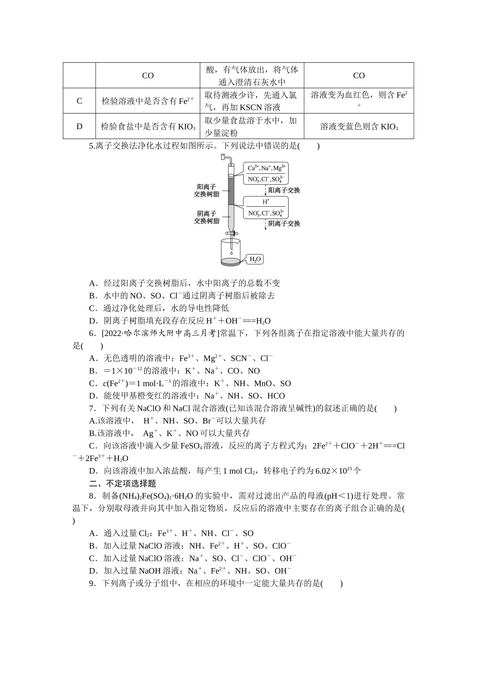 专练6离子反应与离子共存.docx_第2页
