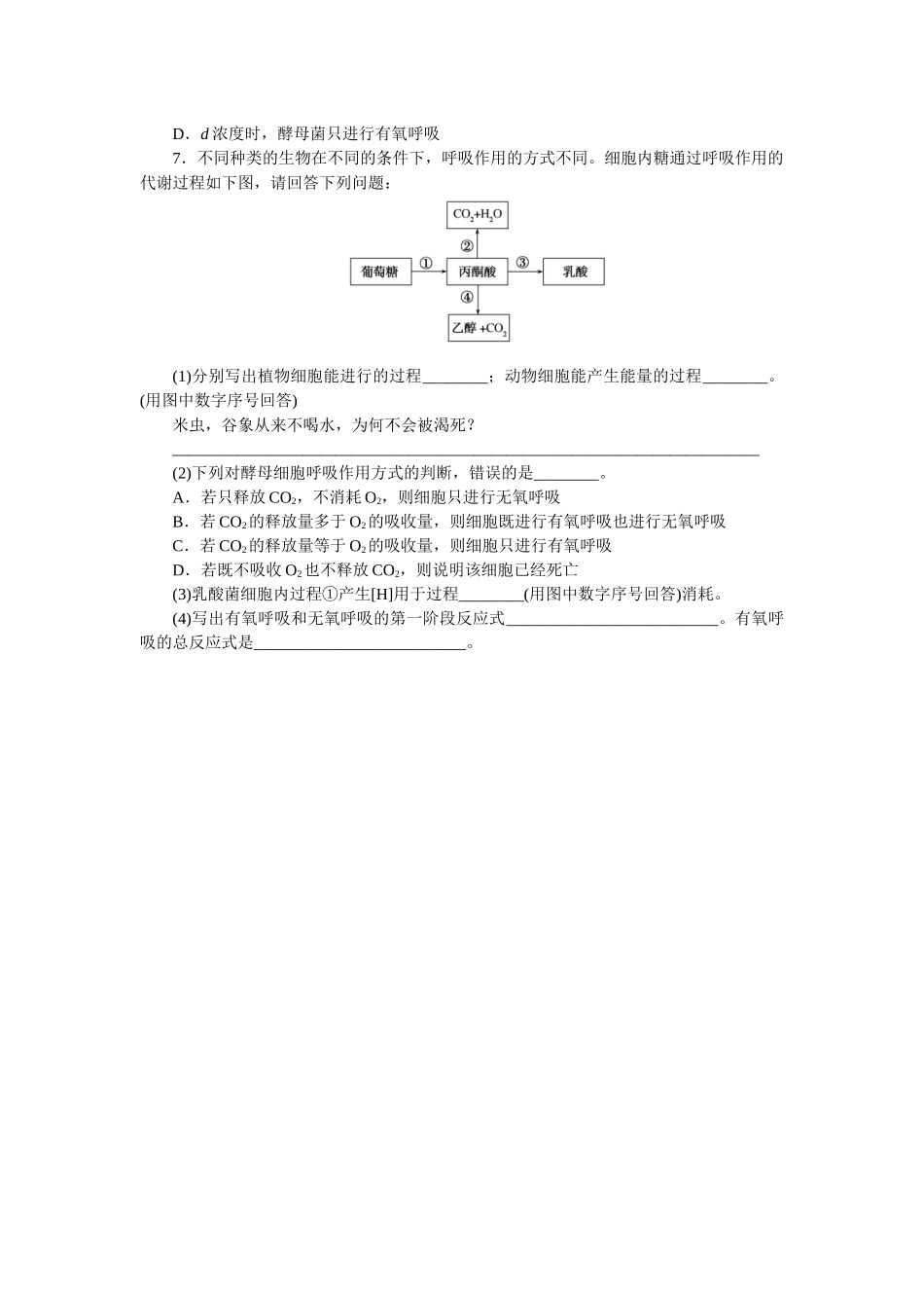 专练24　细胞呼吸(有氧呼吸与无氧呼吸).docx_第2页