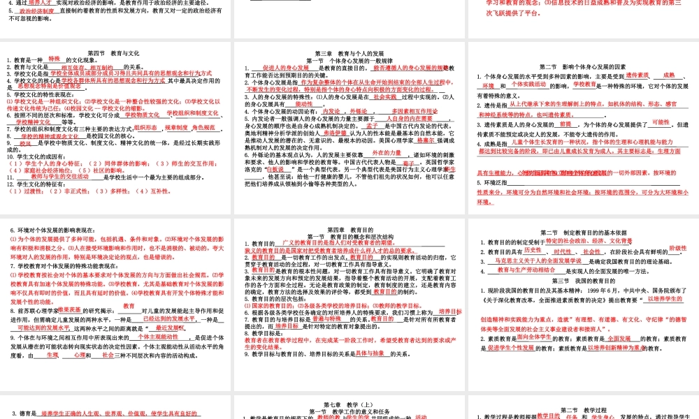 2012湖南教育学内部资料练习题.ppt