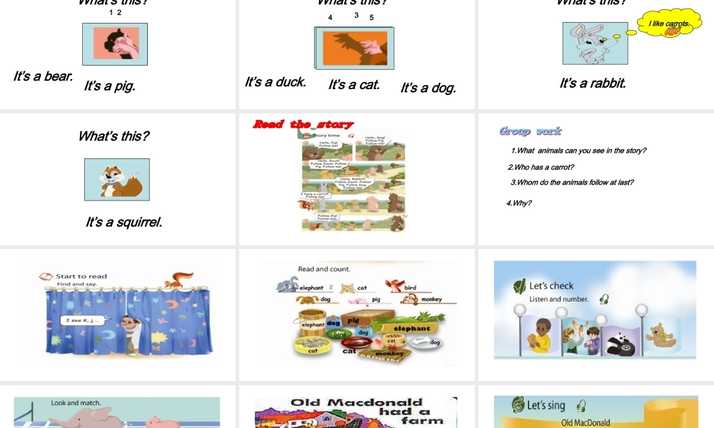 人教PEP三年级英语上册 Unit4 We love animals 第六课时课件.ppt