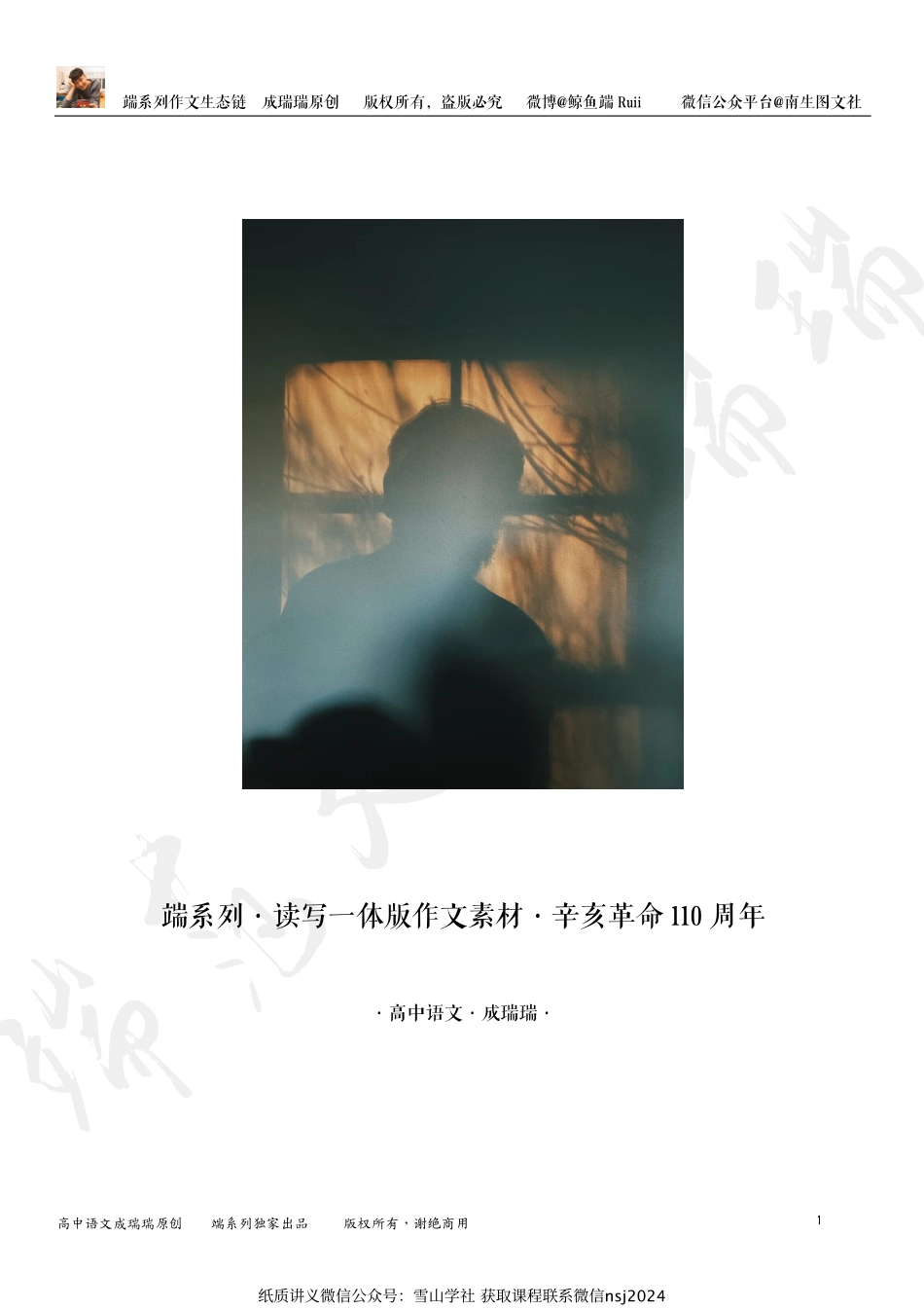 端系列·读写一体版作文素材·辛亥革命110周年.pdf_第1页