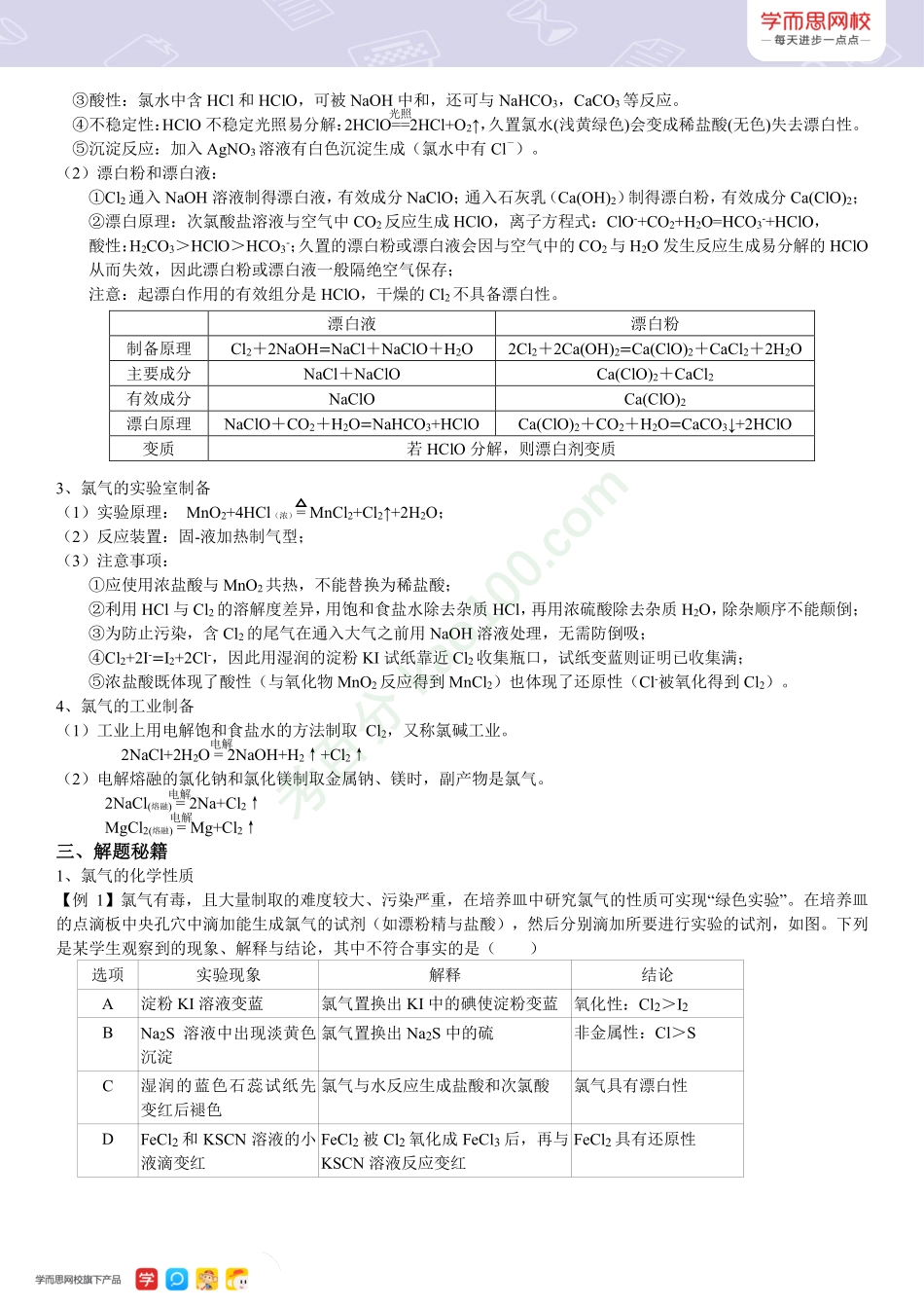 【高一新教材目标清北】秋季总结第七讲氯及其化合物的性质和应用.pdf_第2页