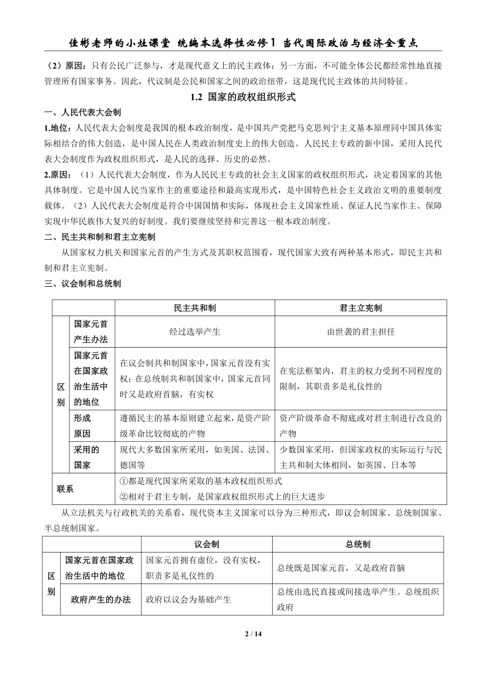 【 新 教 材 】 选 择 性 必 修 1 ： 当 代 国 际 政 治 与 经 济 （ 山 东 等 省 份 关 注 ）.pdf_第2页