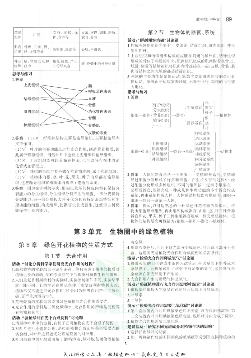 七年级上册生物北师大版教材习题答案.pdf_第3页