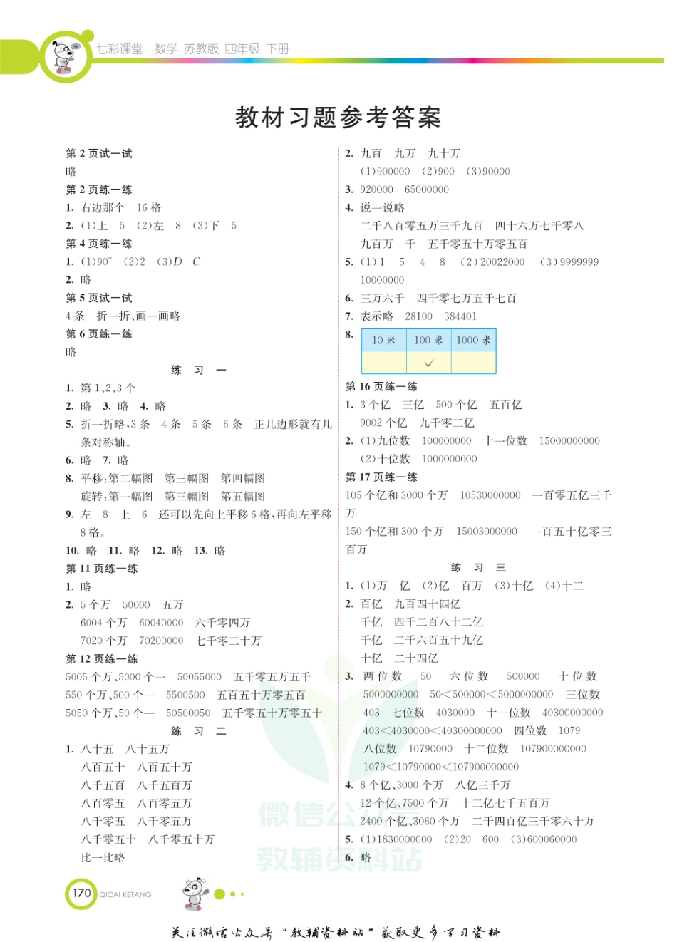 四年级下册数学苏教版教材习题答案.pdf_第1页