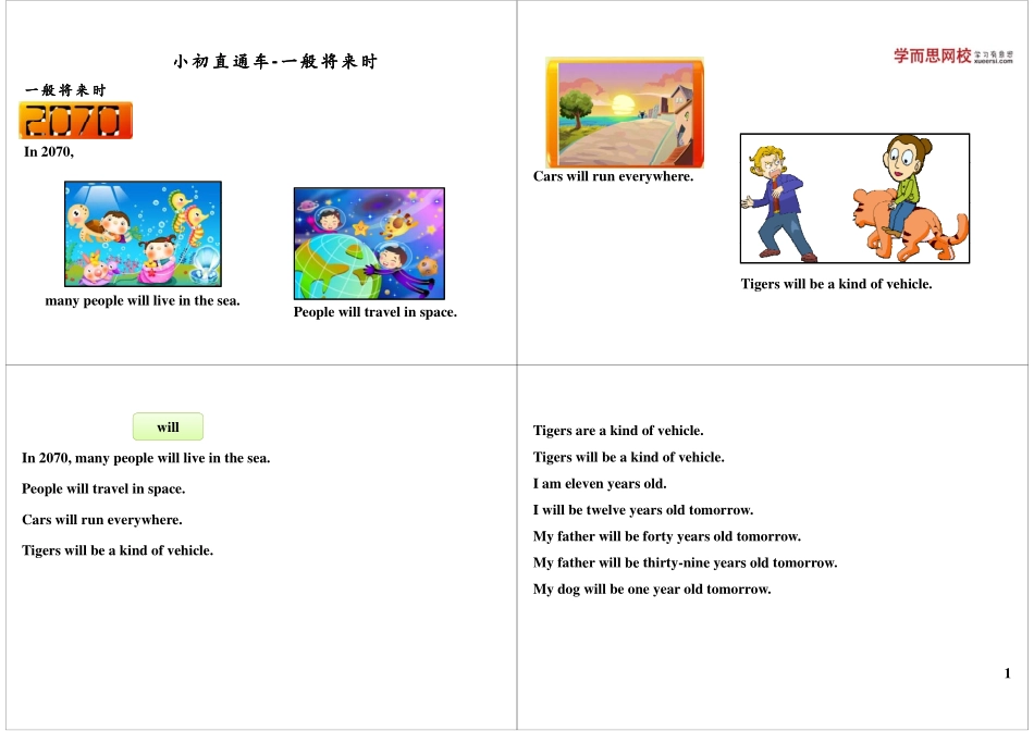 小初直通车-一般将来时.pdf_第1页