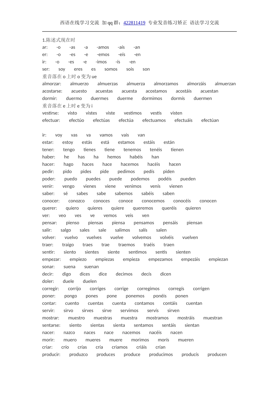 词汇-西班牙语动词变位规律.doc_第1页