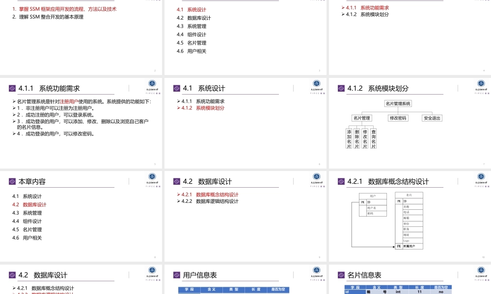 第4章 名片管理系统的设计与实现（SSM+JSP）.pptx