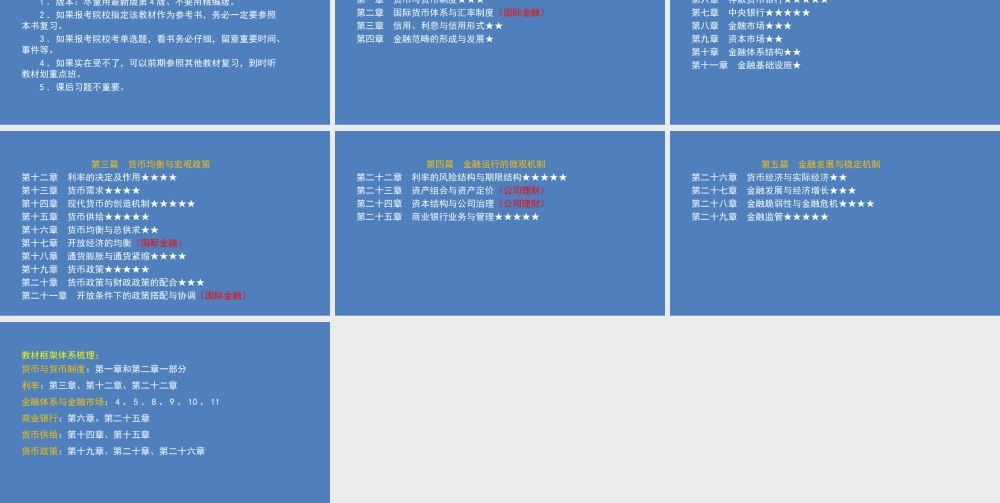 罗斯《公司理财》和黄达《金融学》高分复习攻略(1).pptx
