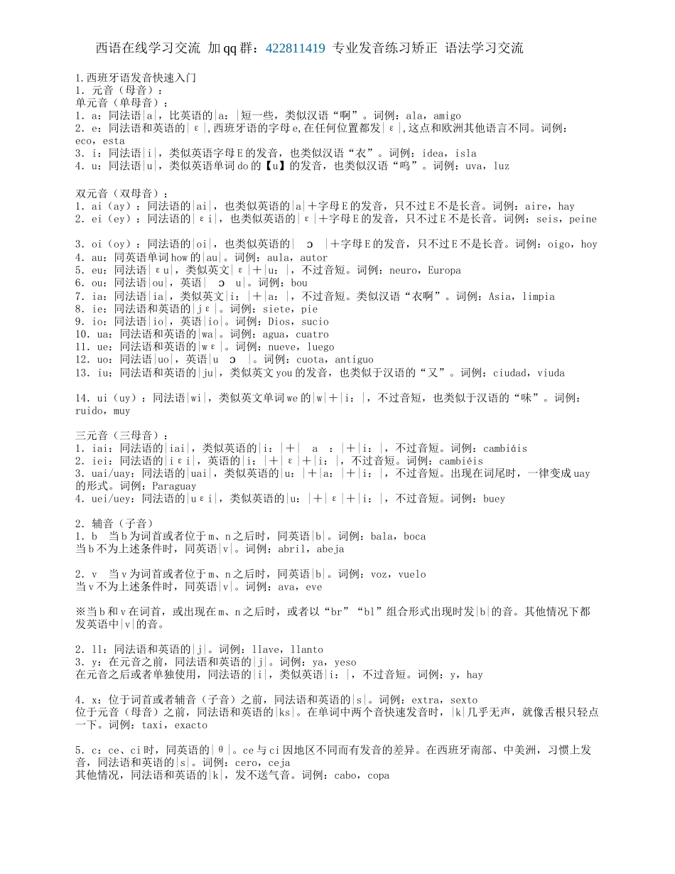 语音-西班牙语发音快速入门_word下载.doc_第1页