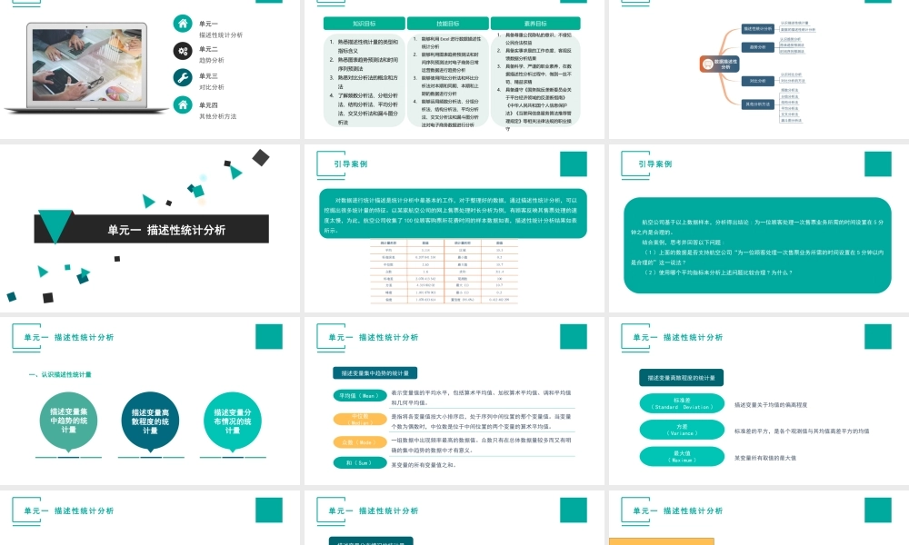 （模块四）单元一 描述性统计分析.pptx