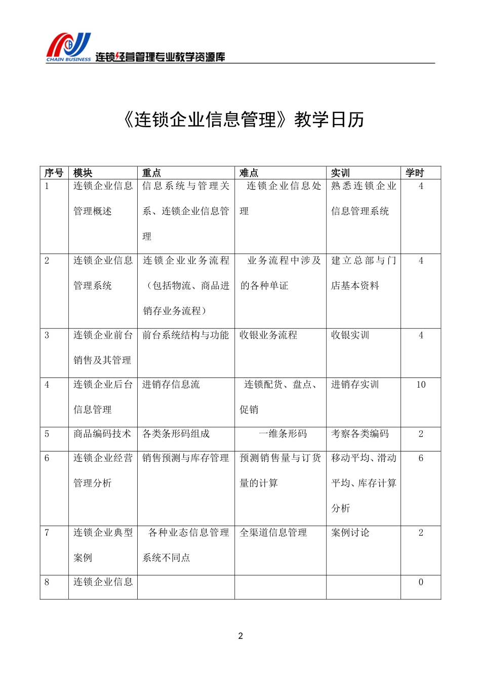 《连锁企业信息管理》教学日历.doc_第3页