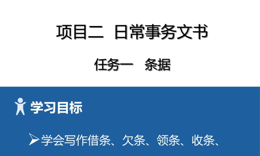 2 项目二 1条据.pptx