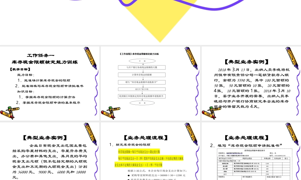 2-3教学课件—库存现金限额核定能力训练.ppt
