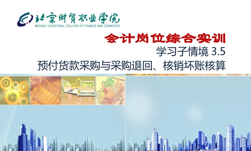 3.5 预付货款采购与采购退回、核销坏账核算.ppt