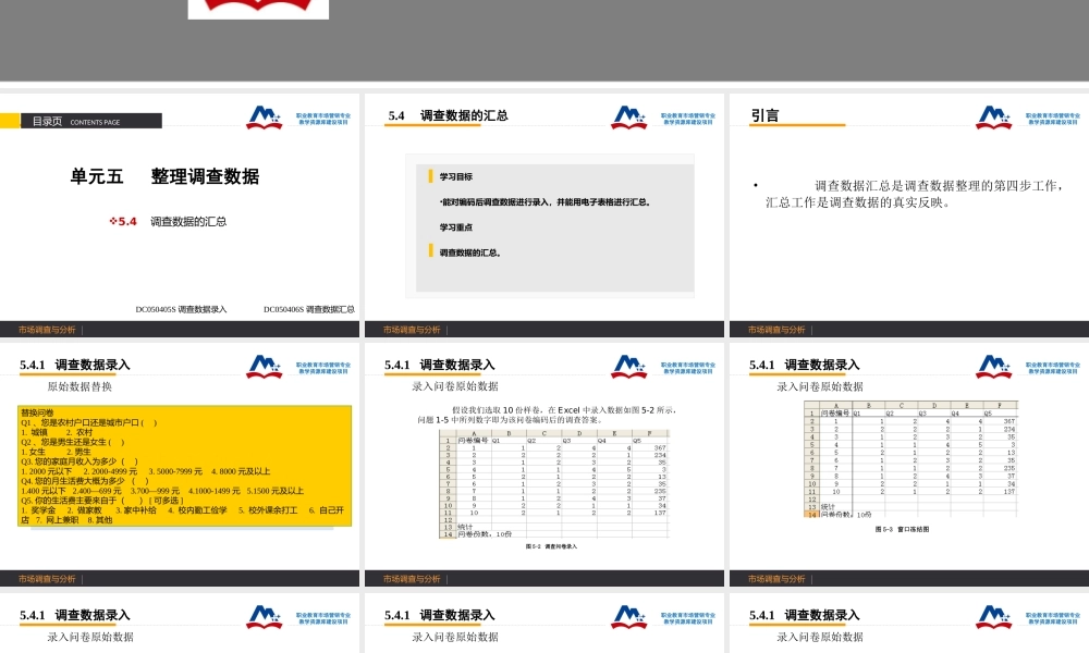 4.4调查数据的汇总.ppt
