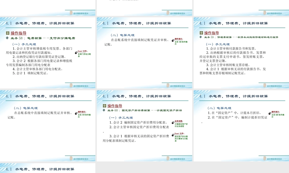 4.1 水电费、修理费、计提折旧核算.ppt