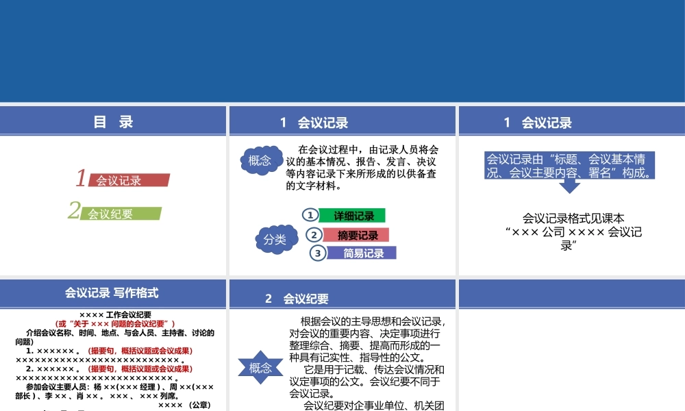 11 项目四3会议记录与纪要.pptx
