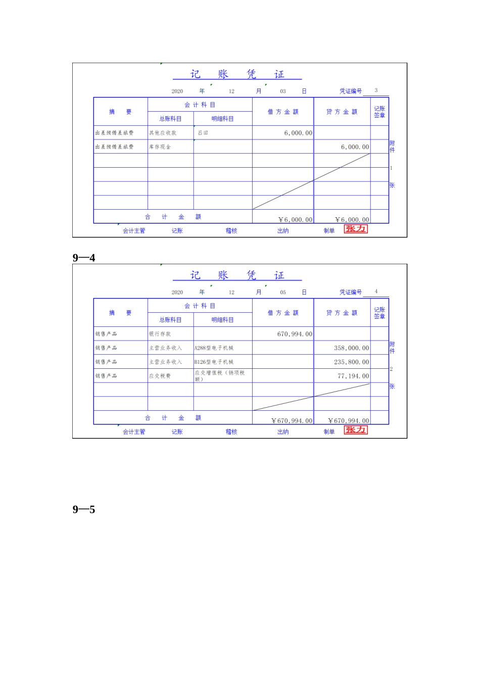 91实训九答案二记账凭证.doc_第2页