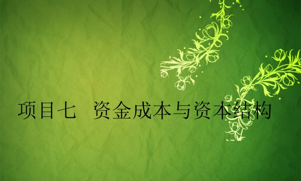 财务管理 项目七.ppt